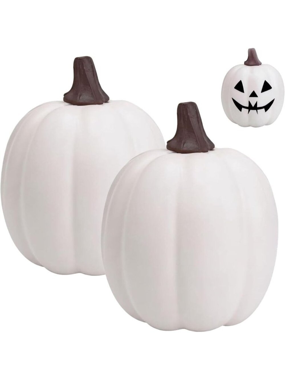 🎃2pcs White Halloween Artificial Pumpkins Foam Decorations Home Decor Yard